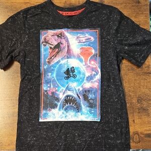 Heathered Black Kids T-Shirt With Graphic Size M(8)